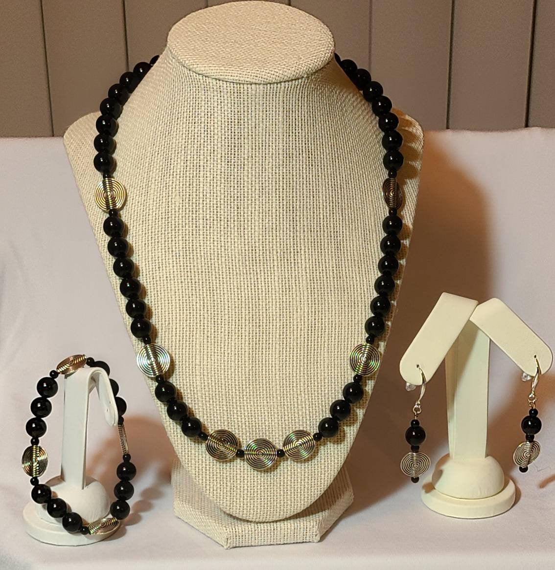 3 Piece Set Black Onyx & Spiral Lentils