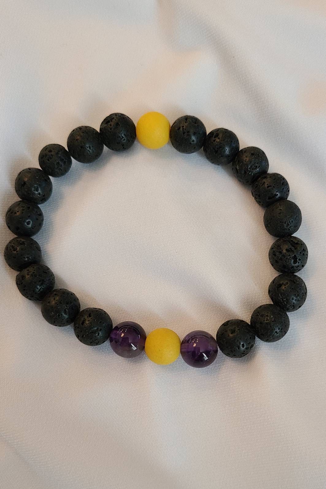 Purple and Gold Stretch Bracelet