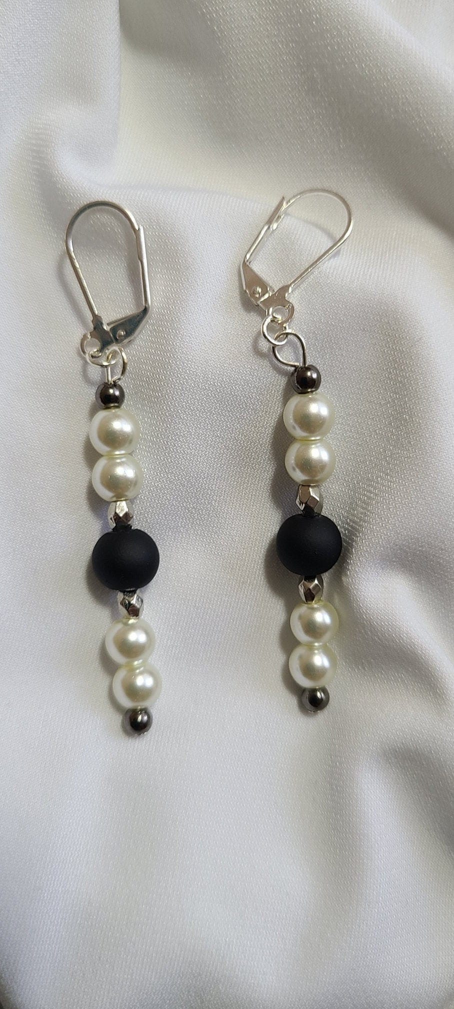 Dangle Black and White Earrings