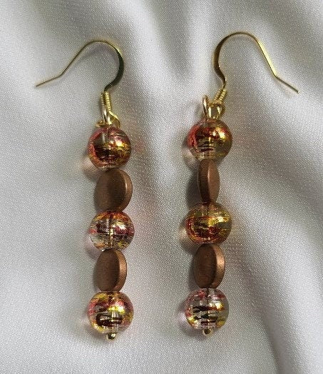 Golden Swirl Dangle Earrings