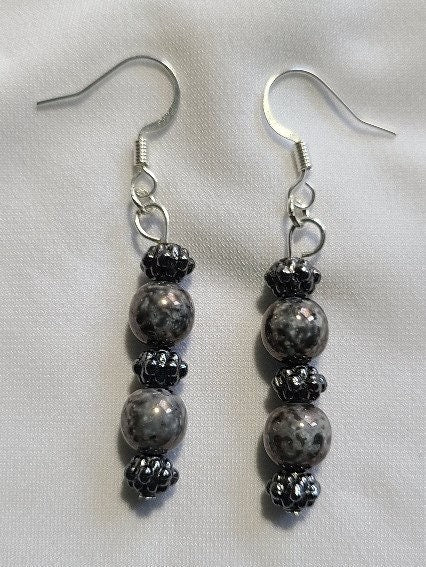 Gray Luster Dangle Earrings