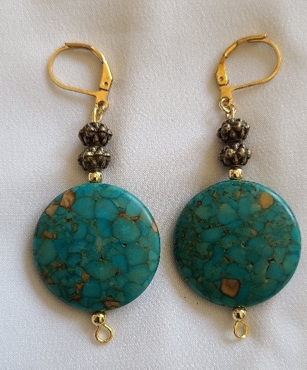 Turquoise Howlite Dangles