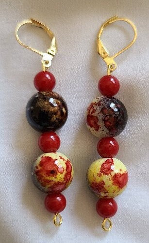 Red Coral & Multicolor Dangles