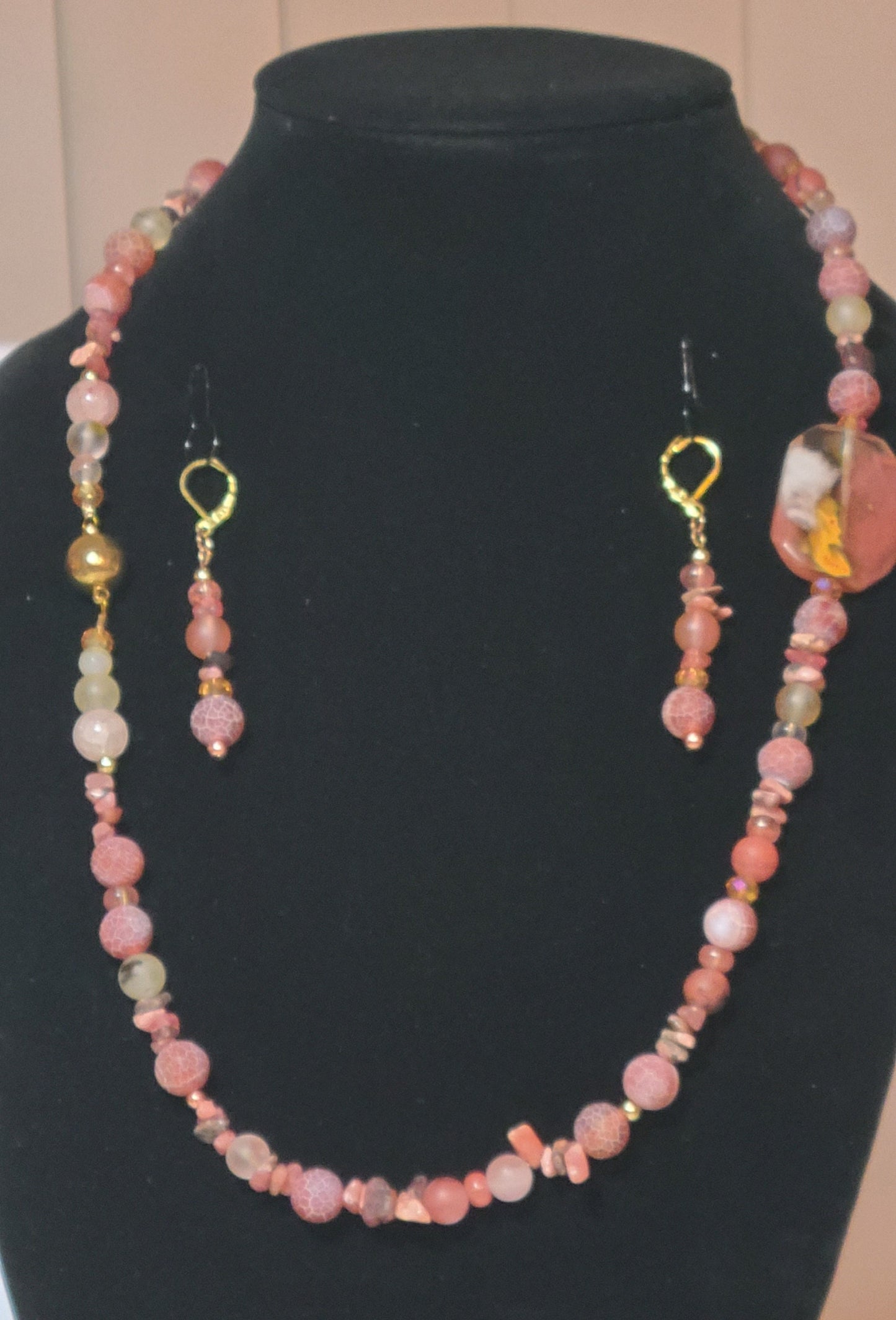 Orange Cracked Agate & Cherry Quartz 2 pc Set