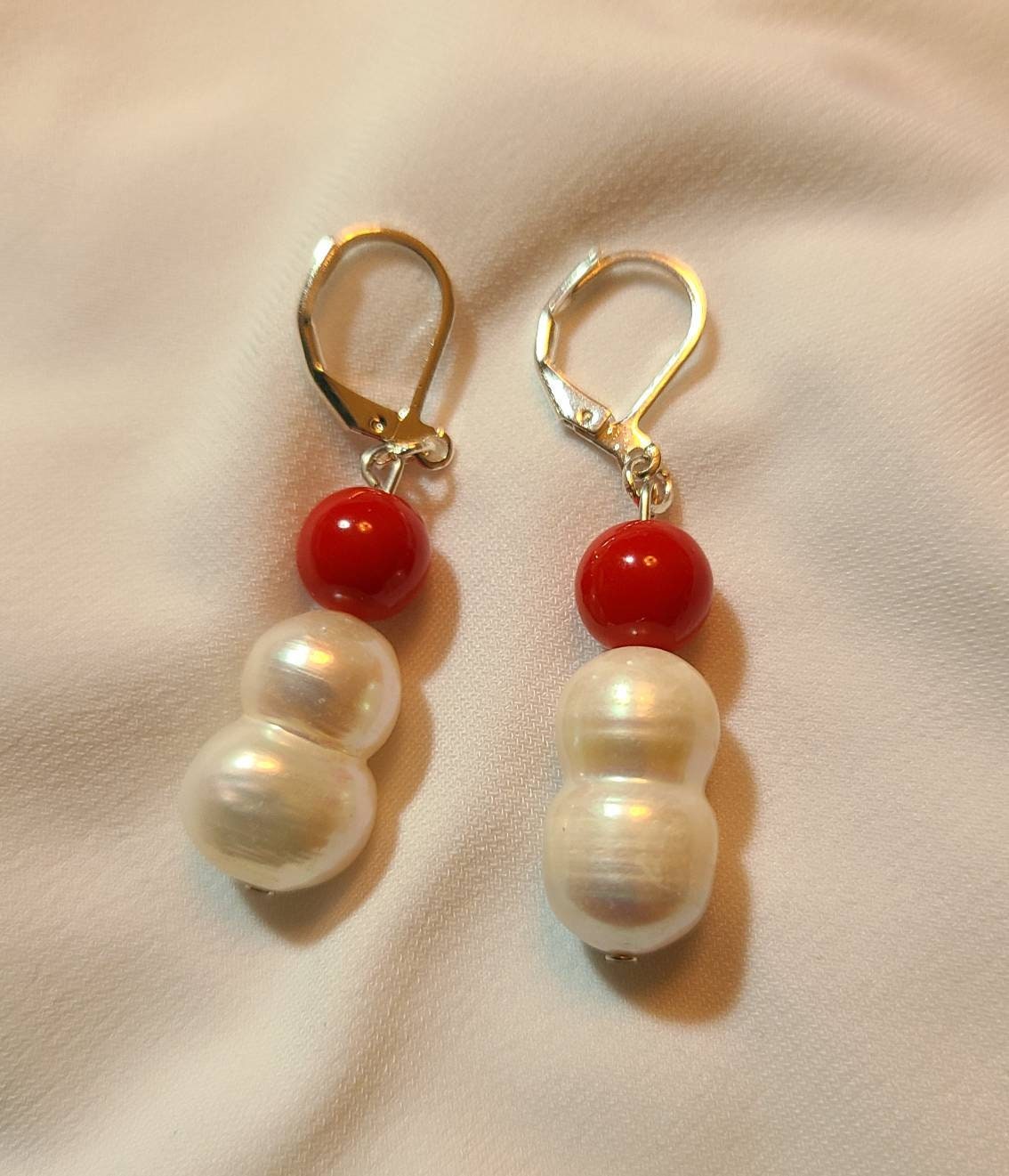 Baroque Pearl and Jade Dangles