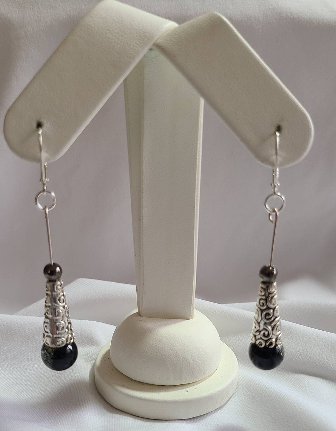 Black Crackle Drop Dangles