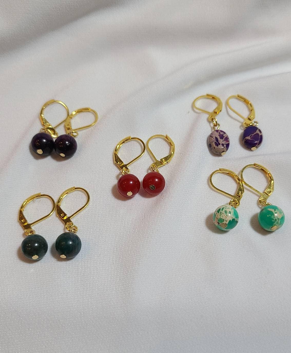 Gemstone Dangle Earring Set